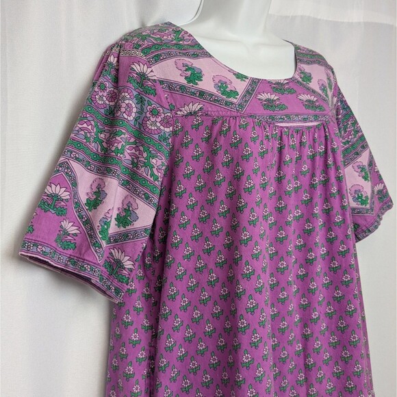 The Vermont Country Store Purple Floral Dress Prairie Cottagecore Women's Medium - Picture 5 of 10
